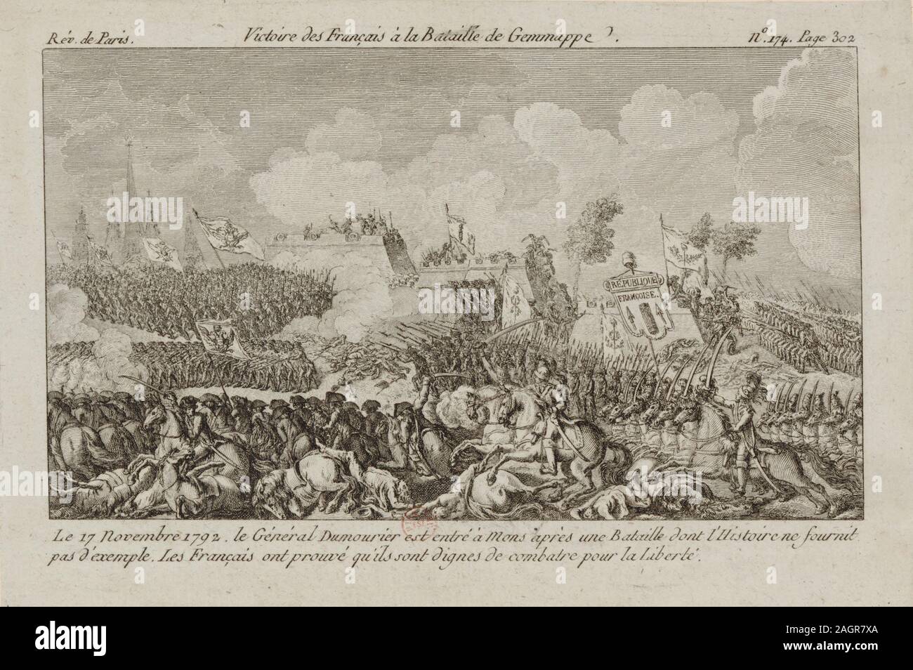 The Battle of Jemappes. Museum: BIBLIOTHEQUE NATIONALE DE FRANCE. Author: ANONYMOUS. Stock Photo