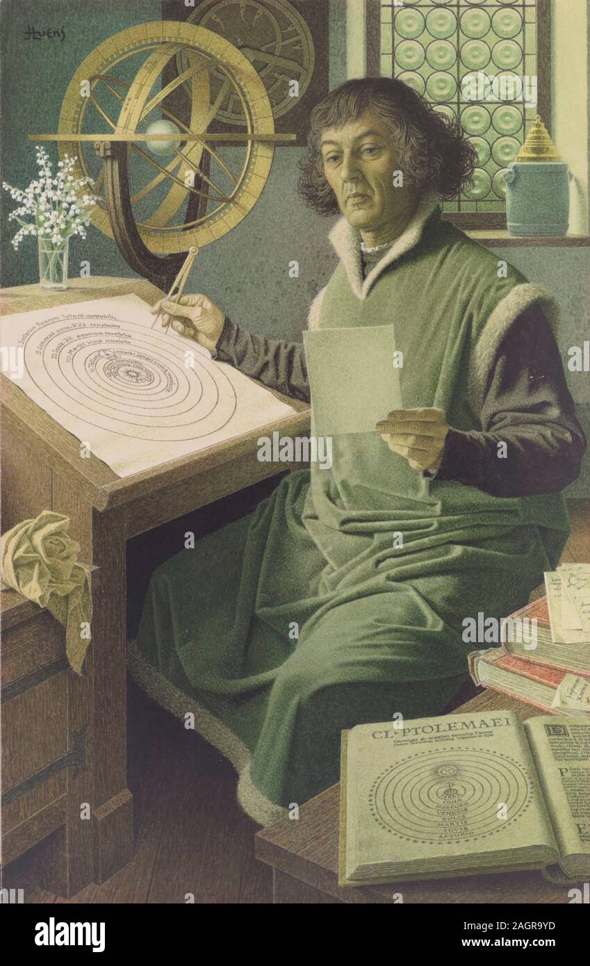 Nicolaus Copernicus. Museum: PRIVATE COLLECTION. Author: Jean-Leon Huens. Stock Photo