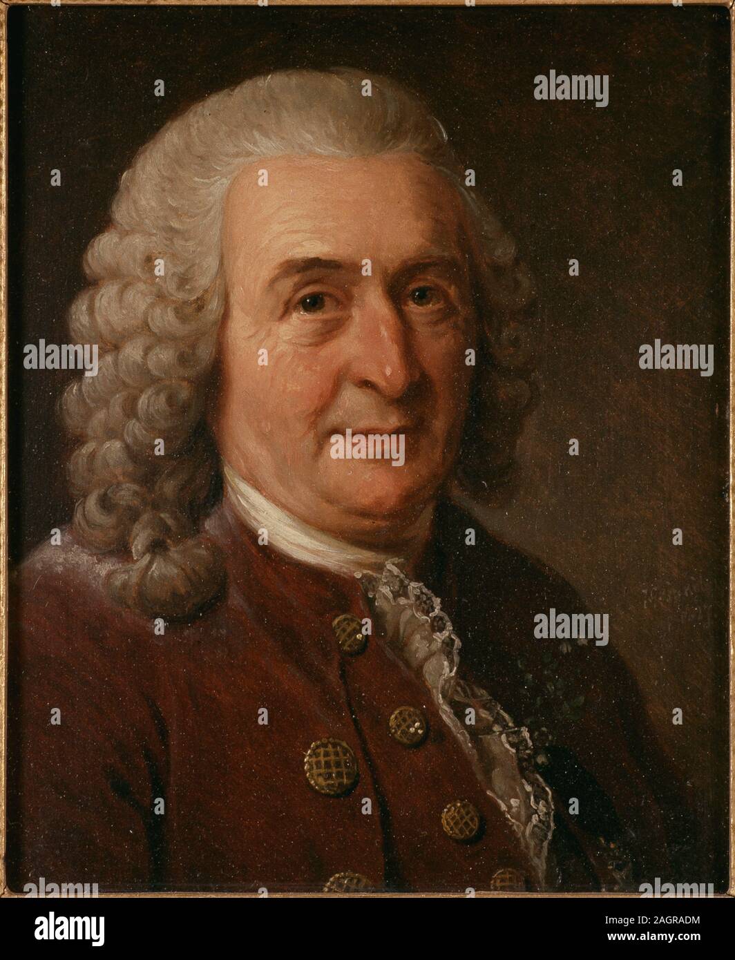 Portrait of Carl Linnaeus (1707-1778). Museum: Nationalmuseum Stockholm. Author: JOHAN GUSTAF SANDBERG. Stock Photo