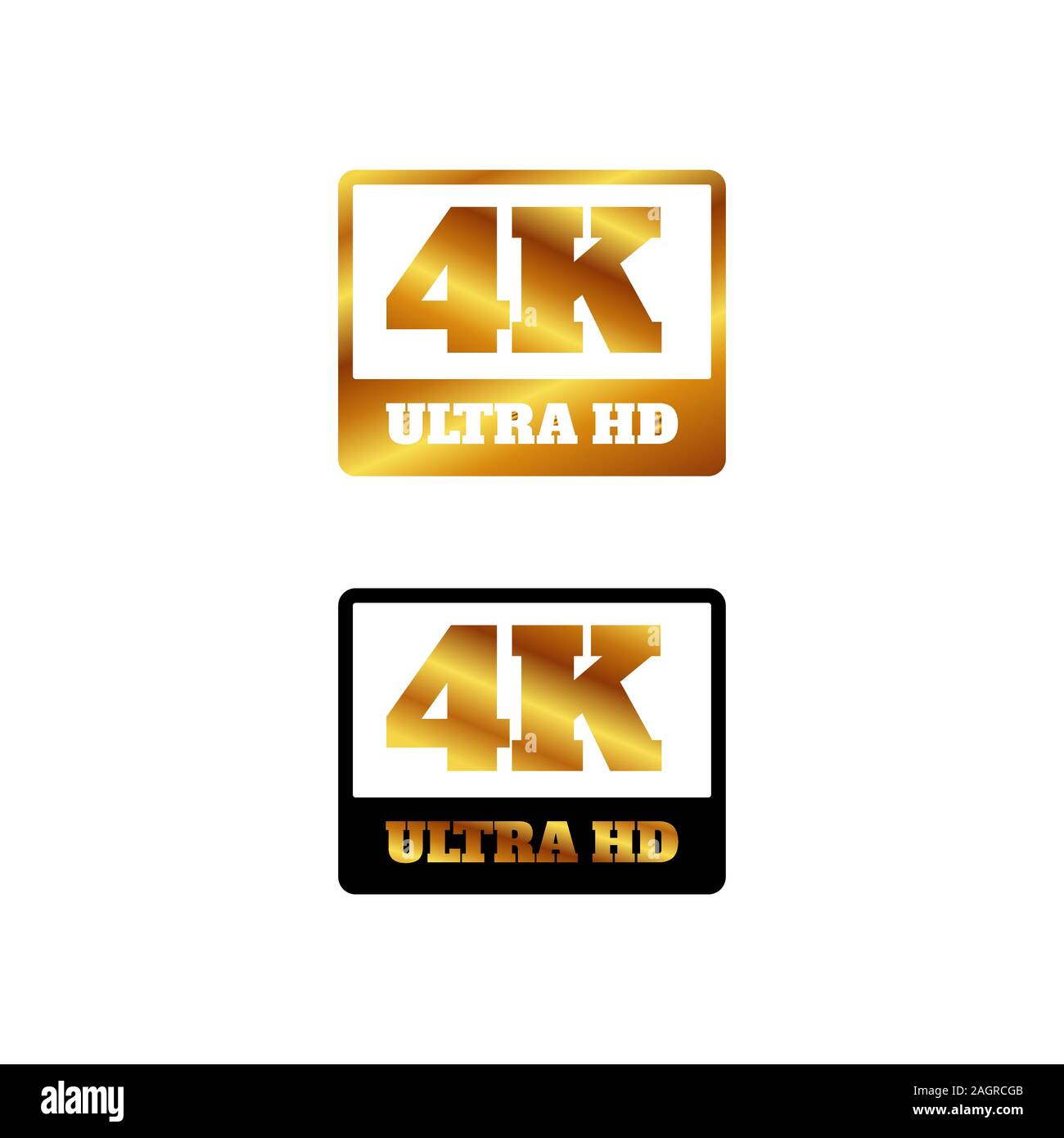 4K Ultra HD logo symbol 4K UHD sign mark Ultra High definition resolution on the square shape icon vector Stock Vector