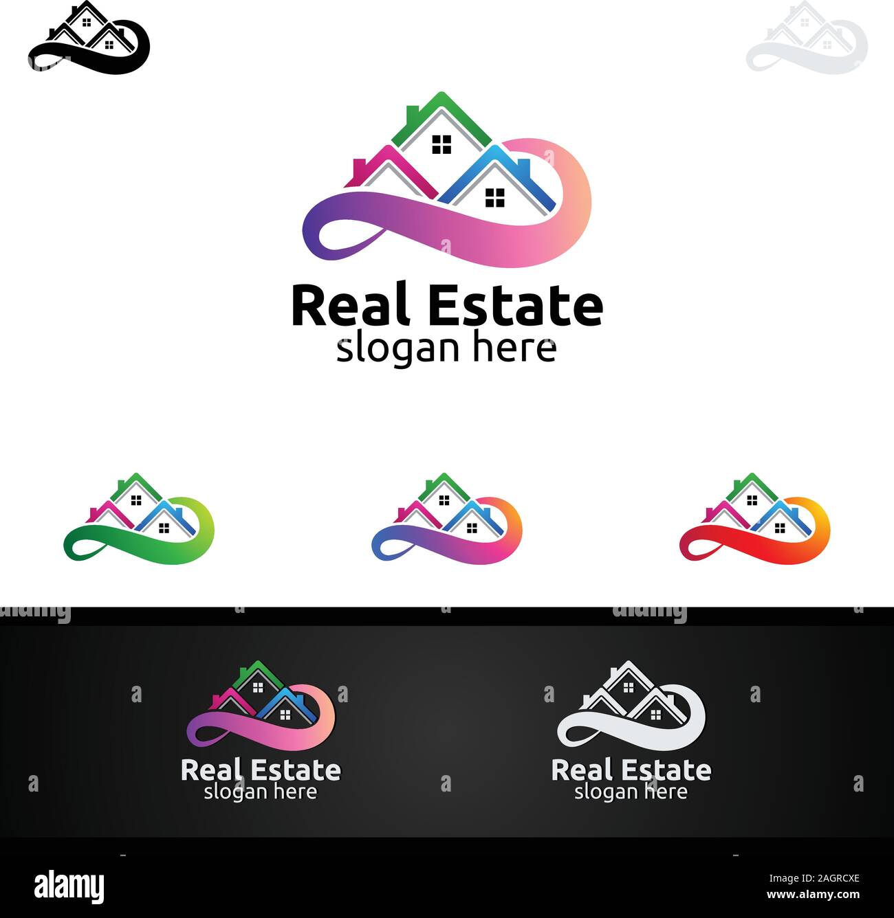 Real Estate Infinity Logo Design Stock Vector