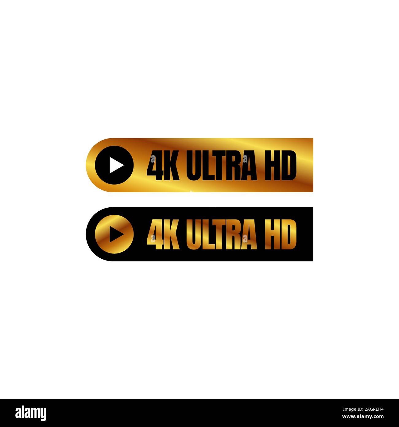 4K Ultra HD logo button 4K UHD sign mark Ultra High definition resolution symbol Stock Vector