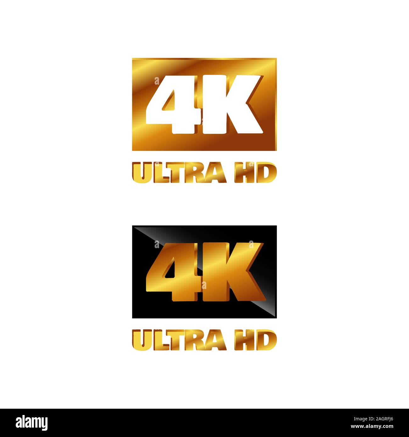 4K Ultra HD logo symbol 4K UHD sign mark Ultra High definition resolution on the square shape icon vector Stock Vector