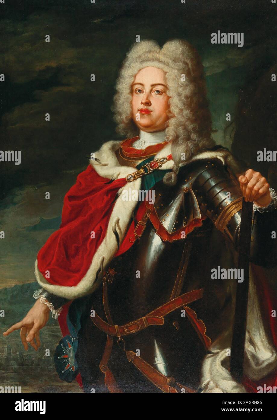 Portrait of Frederick Augustus II, Elector of Saxony and future King Augustus III of Poland (1696-1763), as Crown Prince. Museum: PRIVATE COLLECTION. Author: ADAM MANYOKI. Stock Photo
