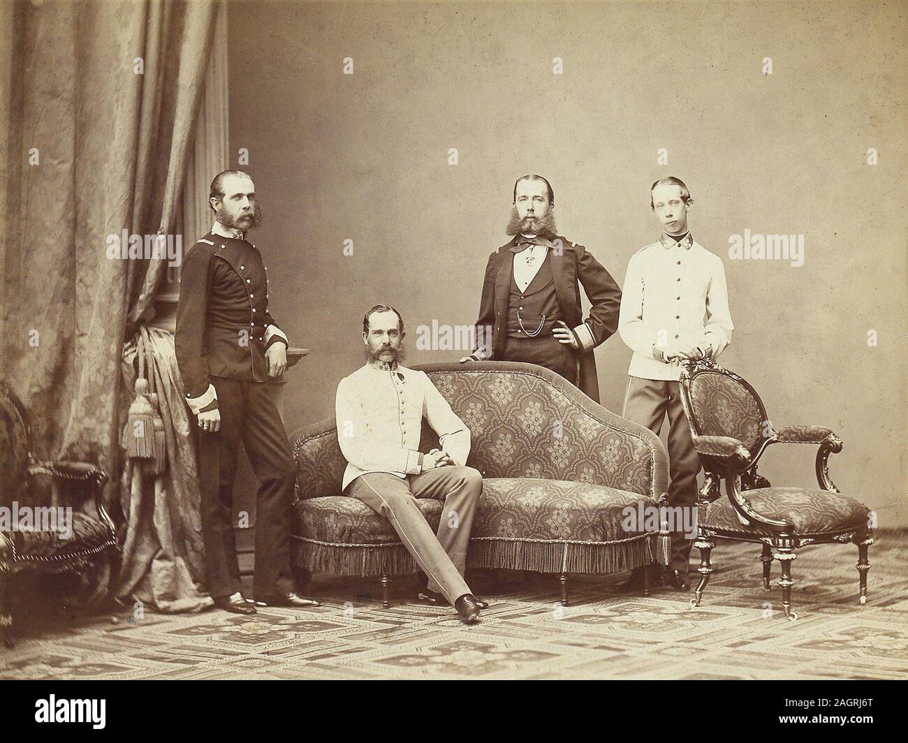 Emperor Franz Joseph I of Austria with his brothers. Museum PRIVATE
