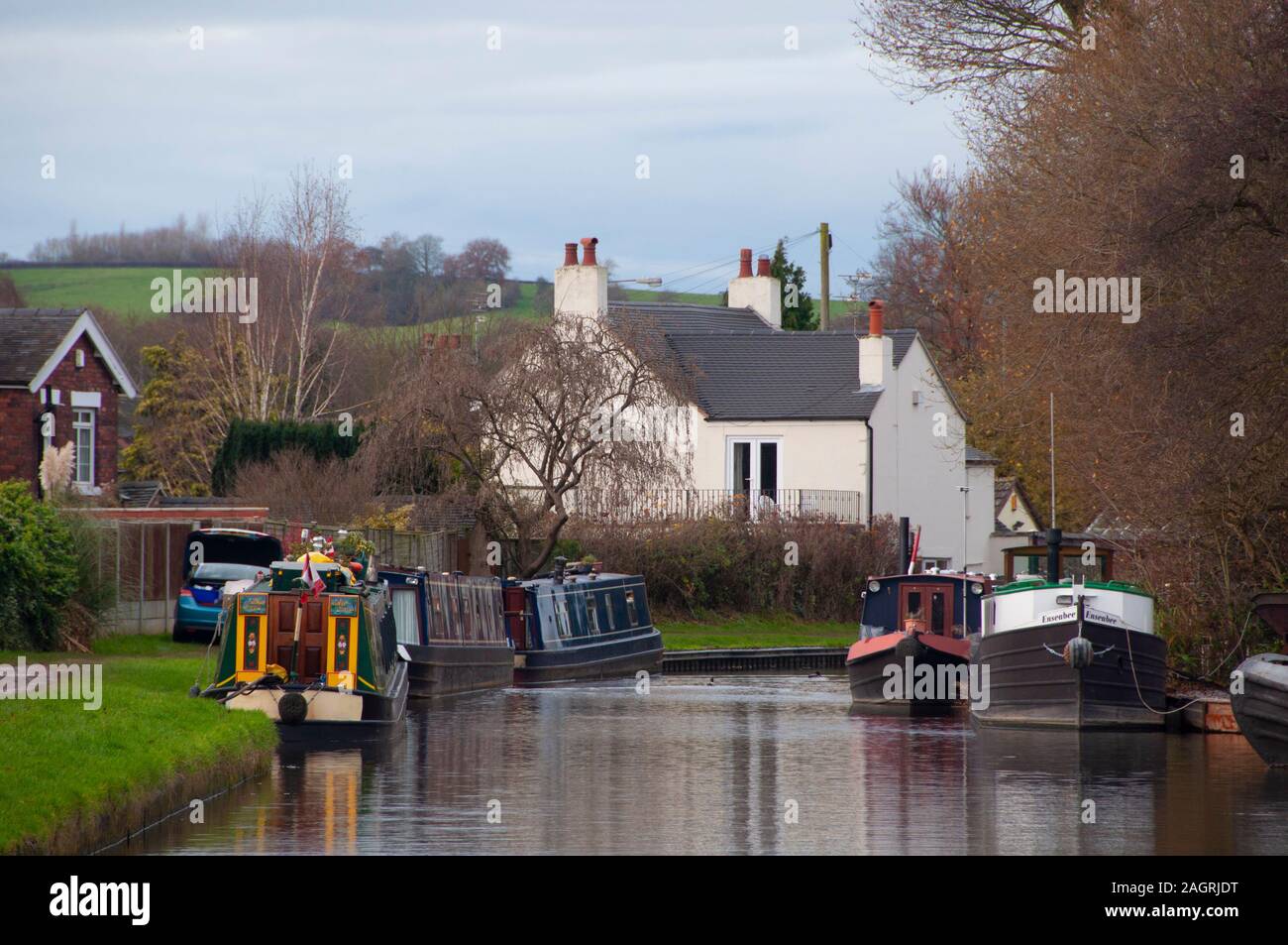 The canal in Stone Staffordshire England UK Stock Photo