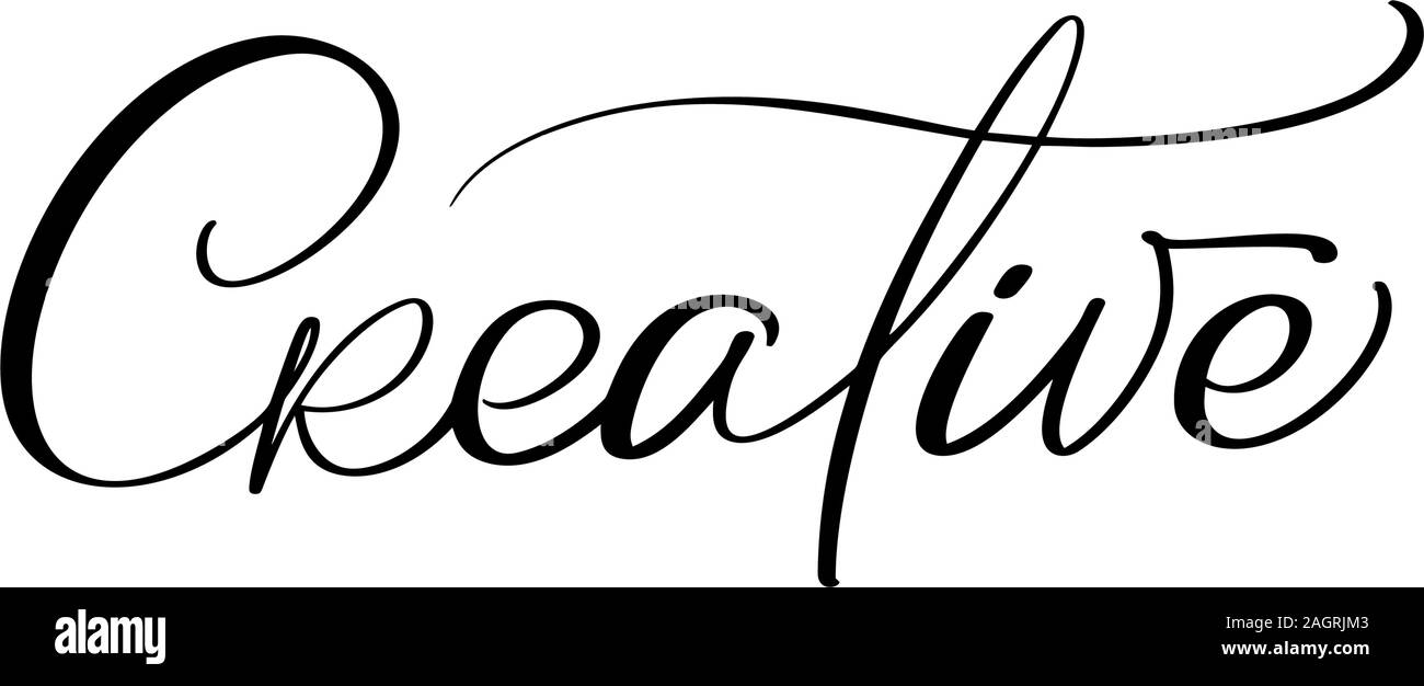 Artistic Handwritten Calligraphic Word Create. Royalty Free SVG