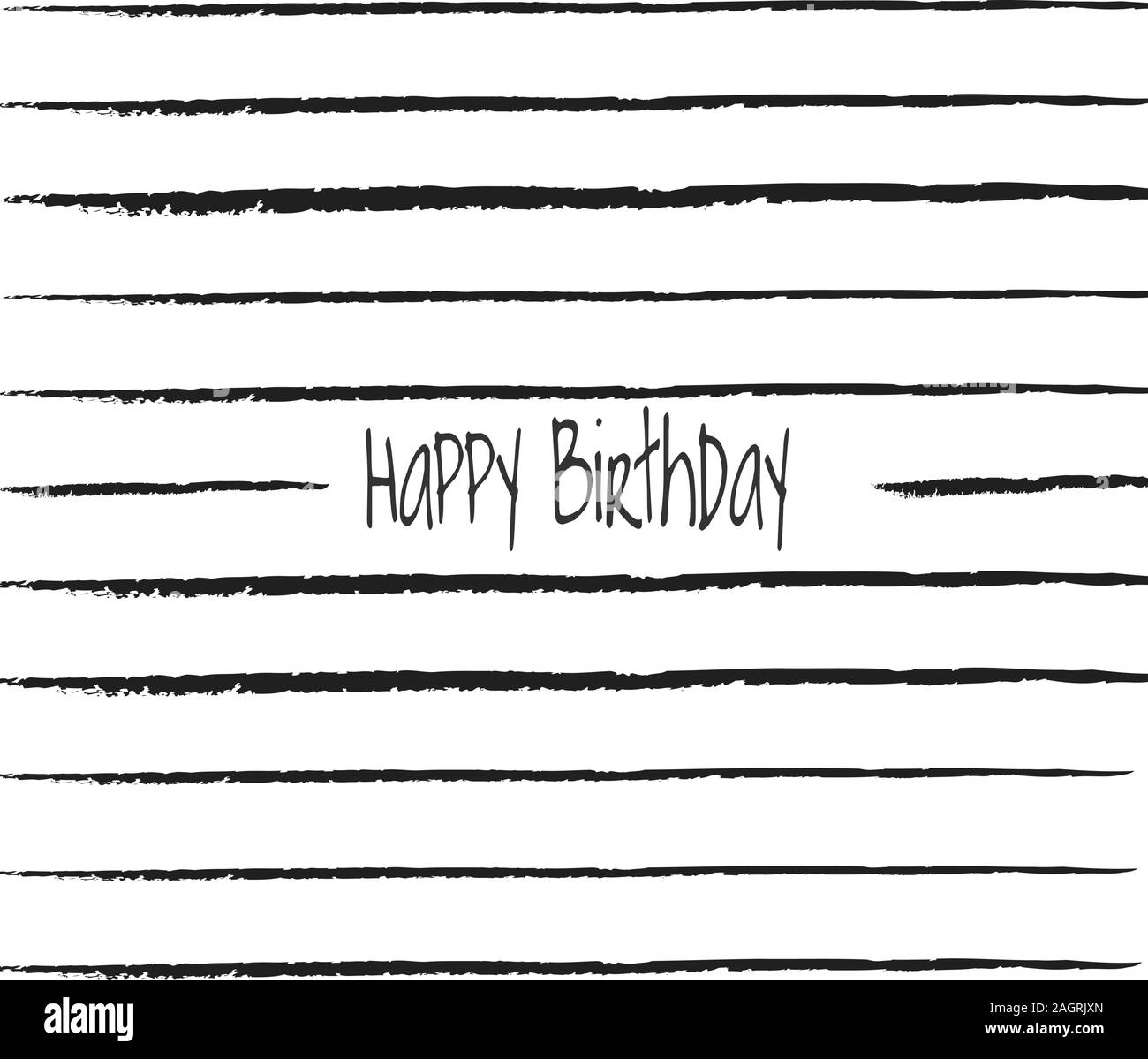 Happy Birthday Striped Card Design Stock Vector Image Art Alamy
