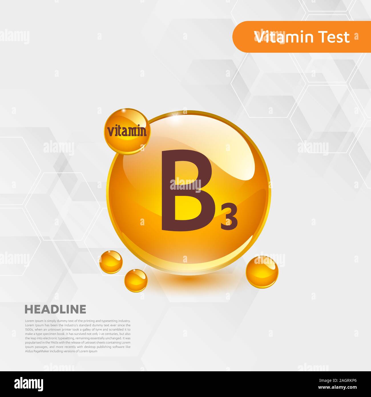 Vitamin B3 icon Drop collection set, cholecalciferol. golden drop