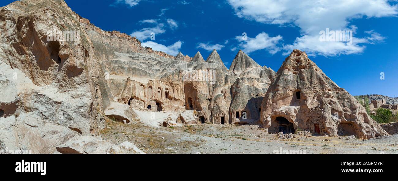The paths inside Selime Cathedral. Selime Monastery in Cappadocia ...