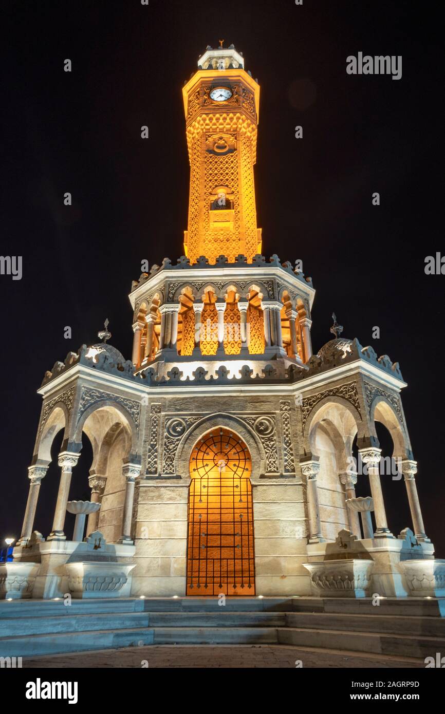 Izmir clock tower. The famous clock tower became the symbol of Izmir