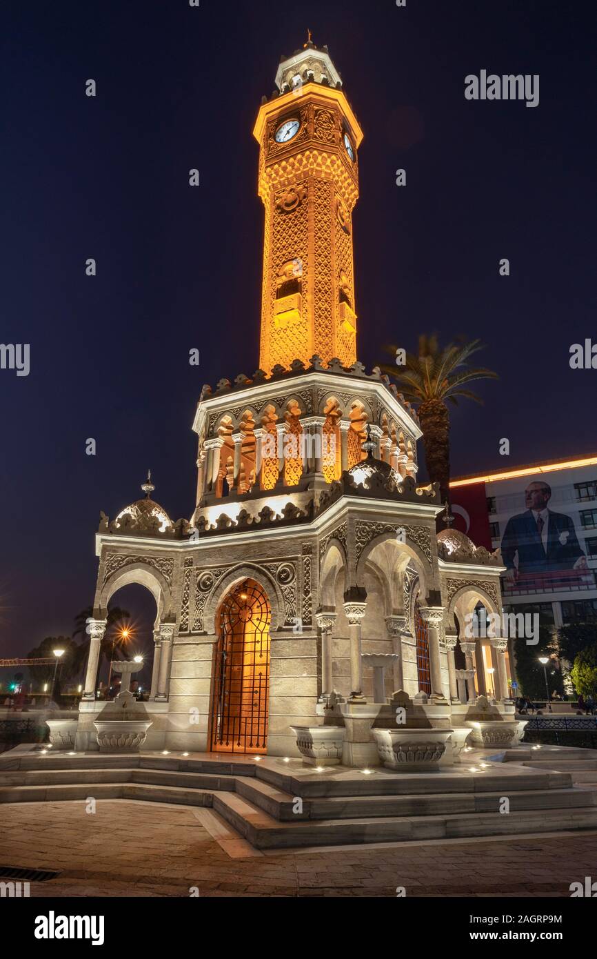 Izmir clock tower. The famous clock tower became the symbol of Izmir