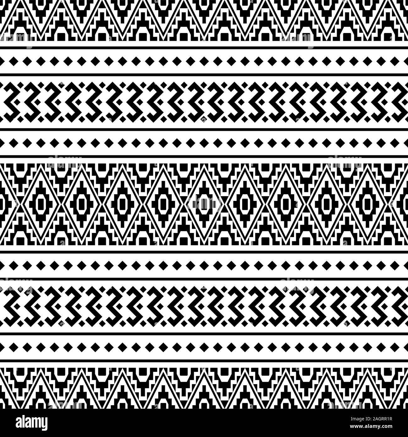 Seamless vector pattern mexican Black and White Stock Photos & Images ...