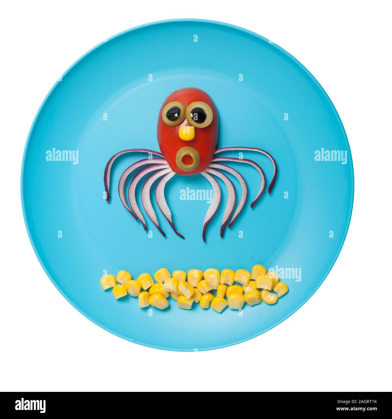 Funny jellyfish compiled from tomato and onion Stock Photo Alamy
