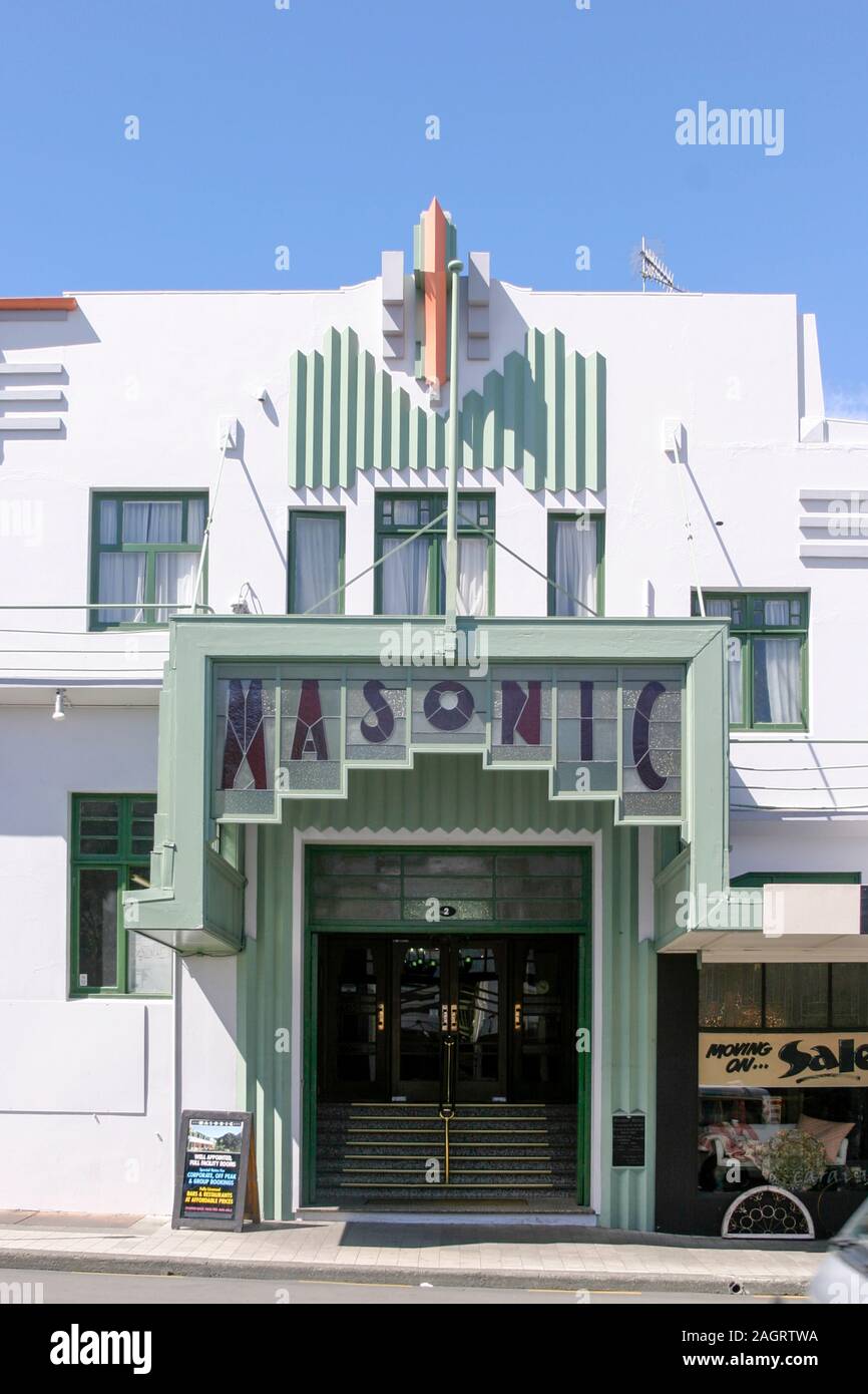Masonic hotel art deco building hi-res stock photography and images - Alamy