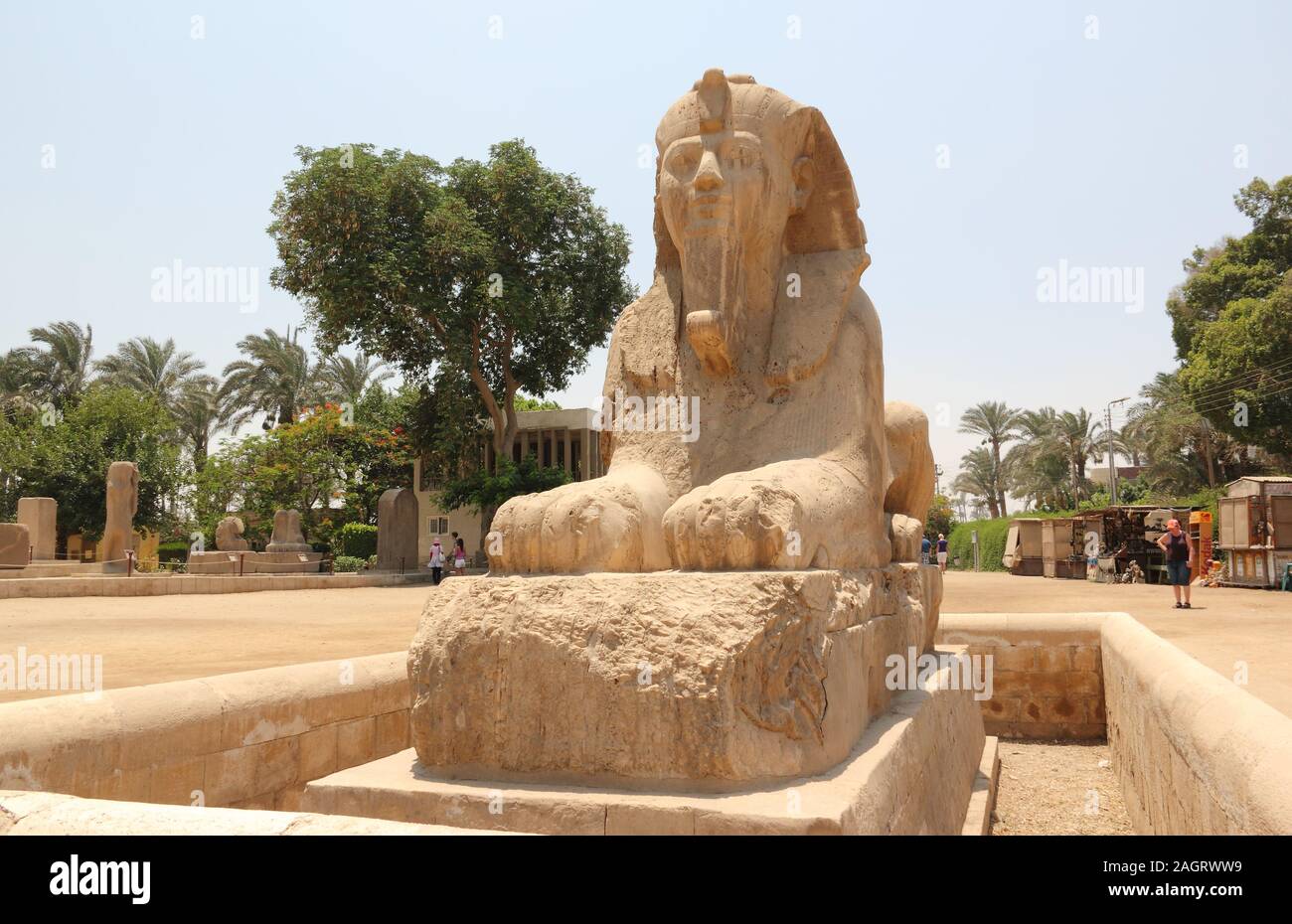 Alabaster Sphinx of Memphis. Egypt. Stock Photo