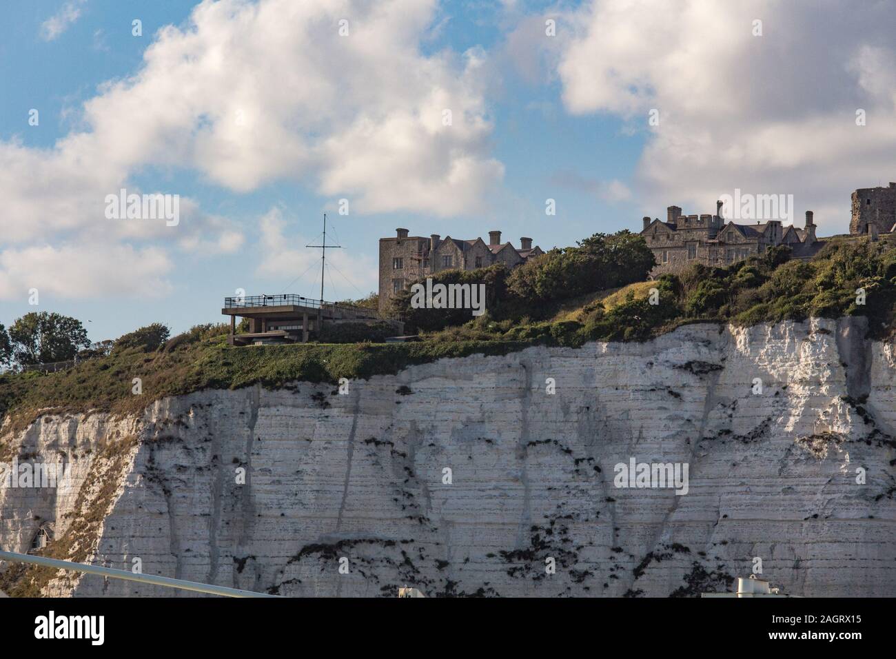 Approaching the White cliffs of Dover, England on a ferry fom Calais