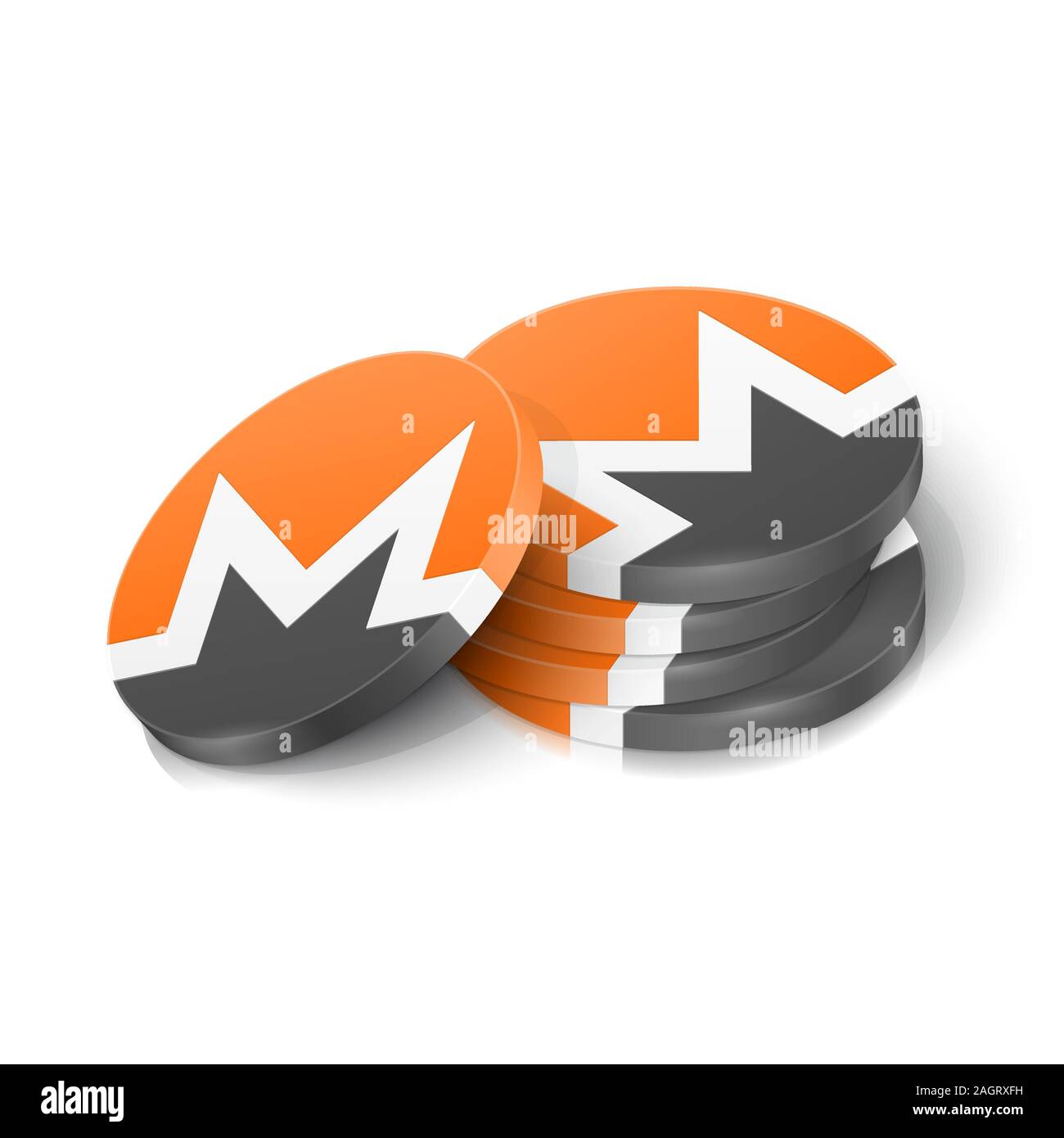 Monero cryptocurrency tokens. Vector illustration Stock Vector