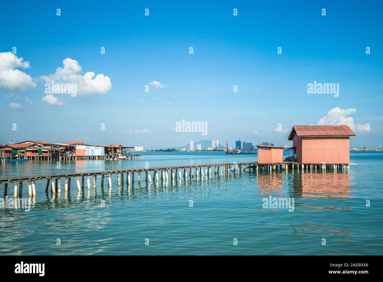 tan jetty, one of clan jetties at penang, malaysia Stock Photo