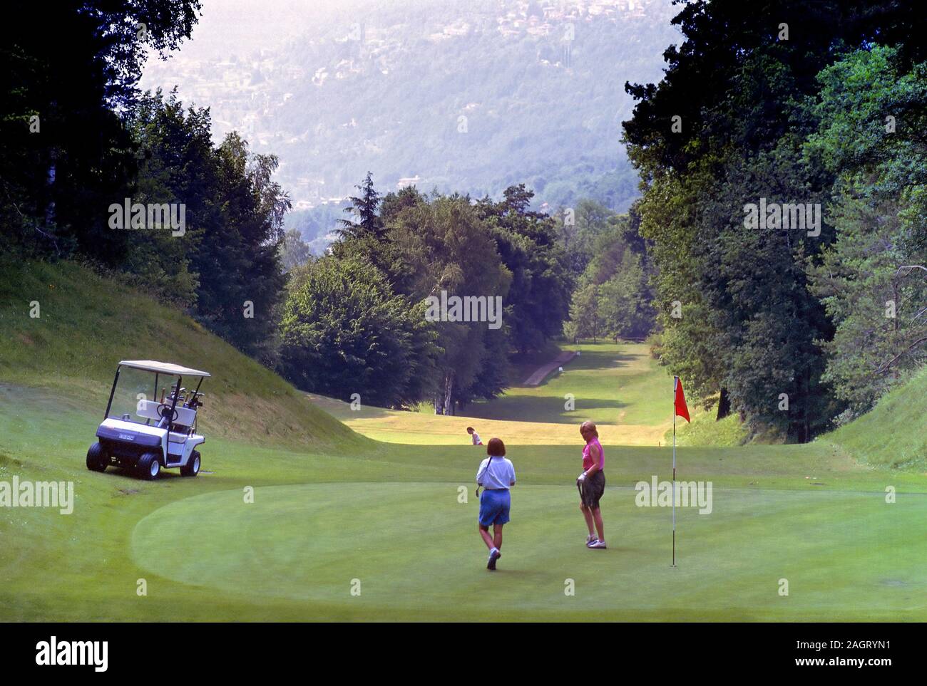 Italy, Lombardy, golf course "Menaggio e Cadenabbia" at Grandola (Como  Stock Photo - Alamy