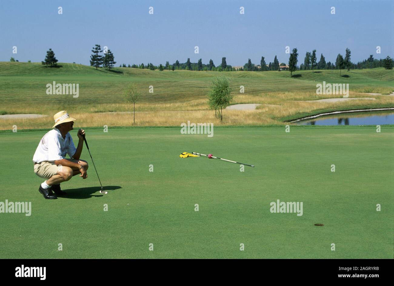 Italy, Lombardy, golf course "Le Robinie" at Solbiate Olona (Varese