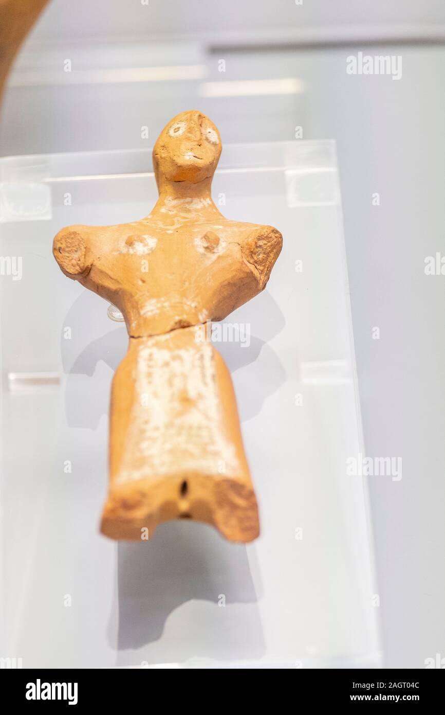 figura femenina , siglo II - I a.C. Procedente de Numancia, Garray, museo Numantino de Soria, Soria, Comunidad Autónoma de Castilla, Spain, Europe. Stock Photo