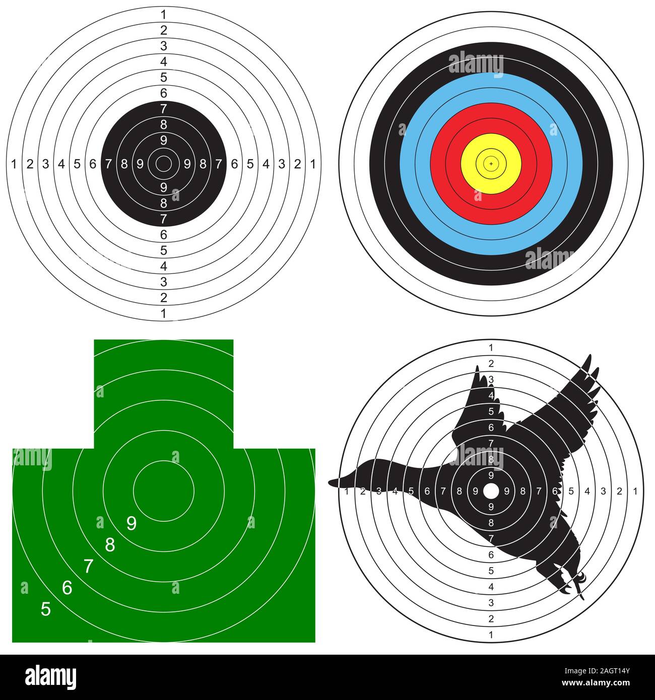 set of targets for shooting sports archery chest and for pneumatic guns vector illustration for print stock vector image art alamy