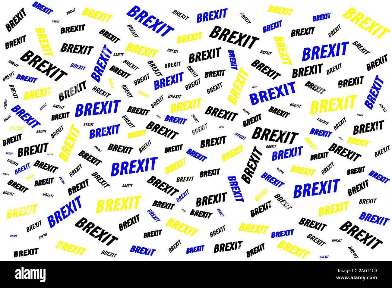 Brexit is one of the, if not the, biggest news subjects on media around the world. Here the word is plastered all around. Stock Photo