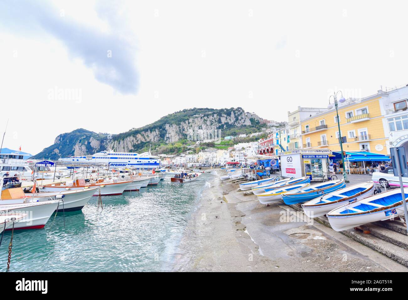 Colourful port of Capri island in Italy. I took the first ferry