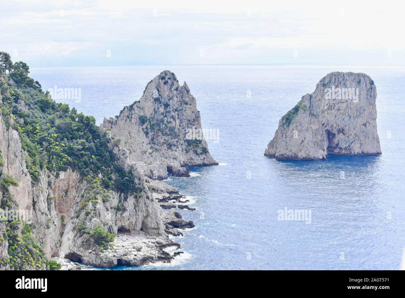 Faraglioni Cliffs and Tyrrhenian Sea Near Capri Island Stock Photo - Alamy