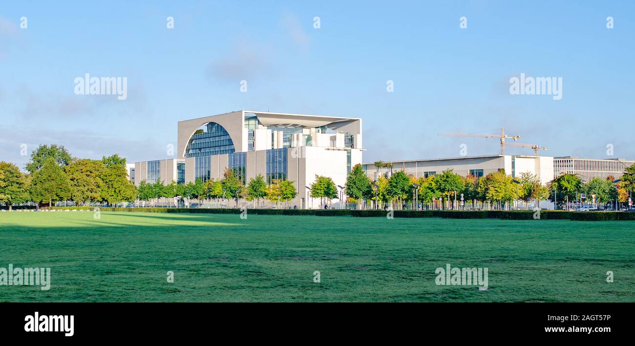 The building of the Federal Chancellery, German Chancellor, in Berlin. Stock Photo