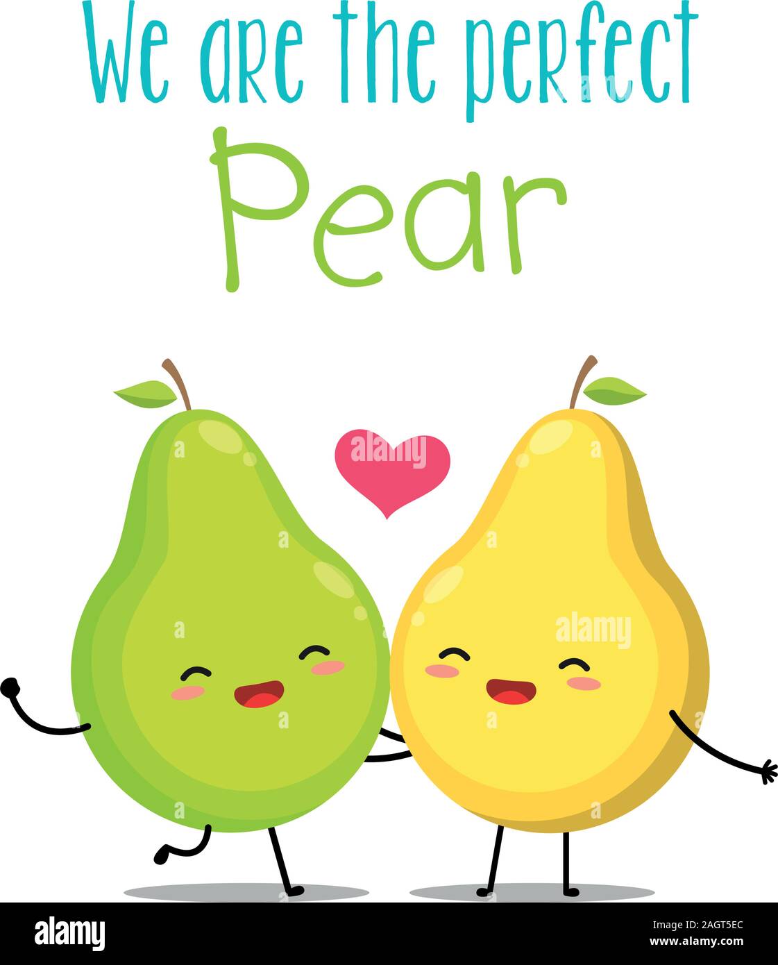 The happy perfect pear. Vector Illustration Stock Vector