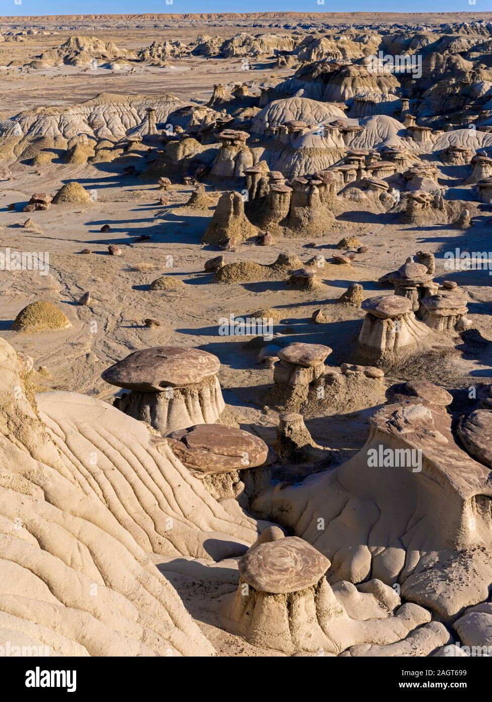 Erosion designs in Ah-Shi-Sle-Pah, Bisti Badlands, New Mexico Stock Photo