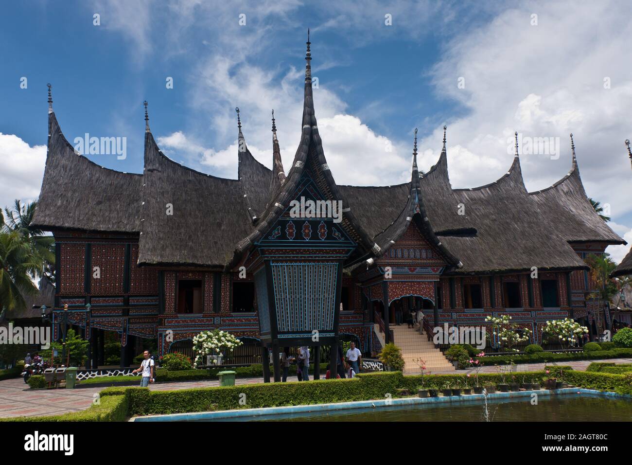 A pavilion of Sumatra in the 'Beautiful Indonesia' Miniature Park, Jakarta Stock Photo