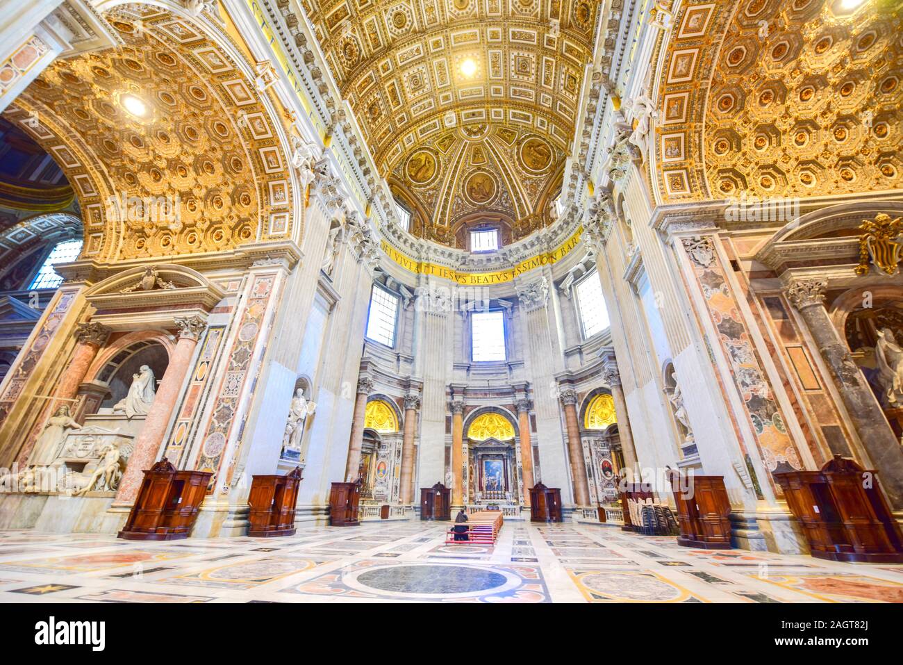 Italian Renaissance Architecture of St. Peter's Basilica in Vatican City Stock Photo
