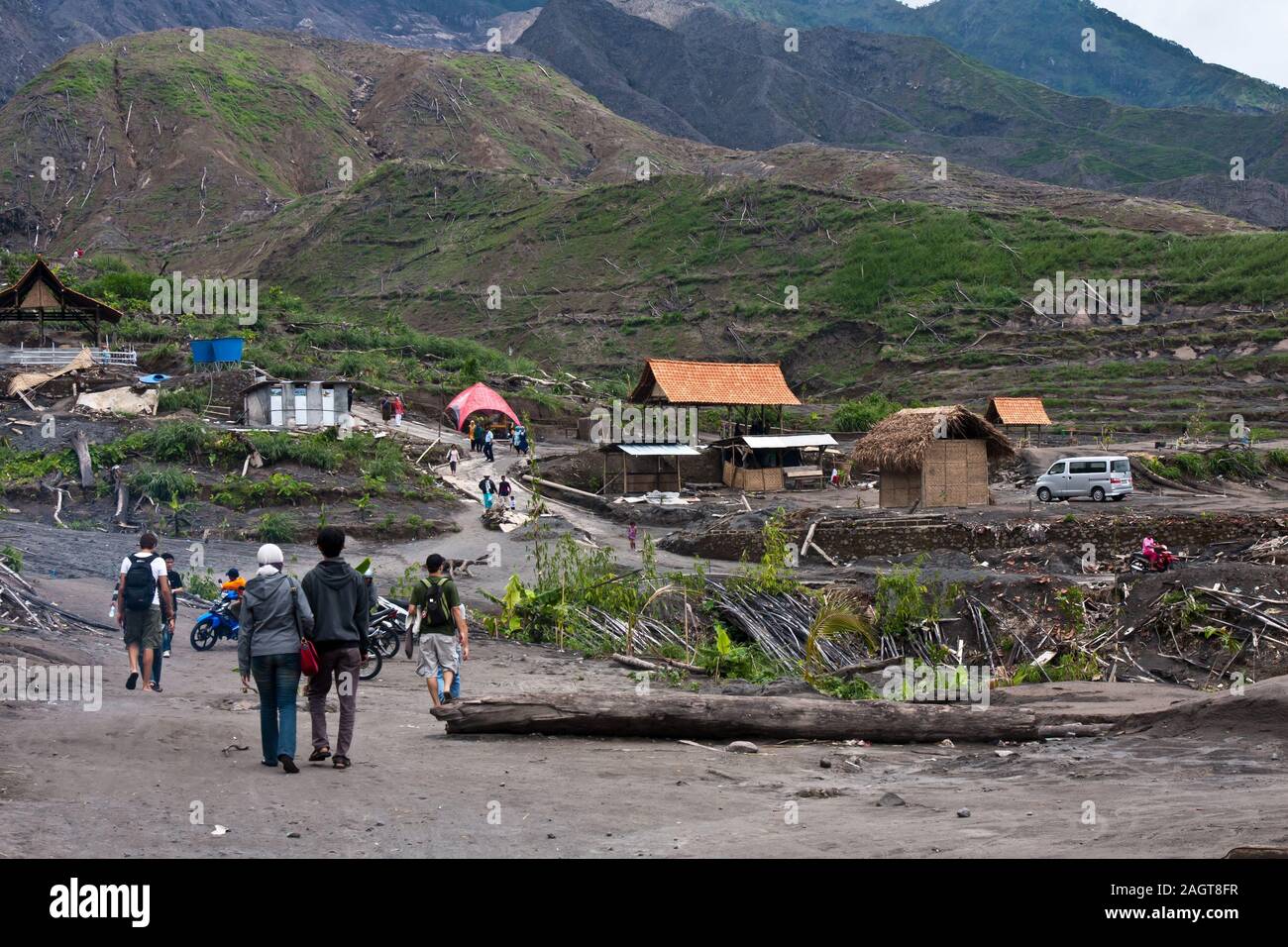 A village on the slope of Mount Merapi, Indonesia Stock Photo