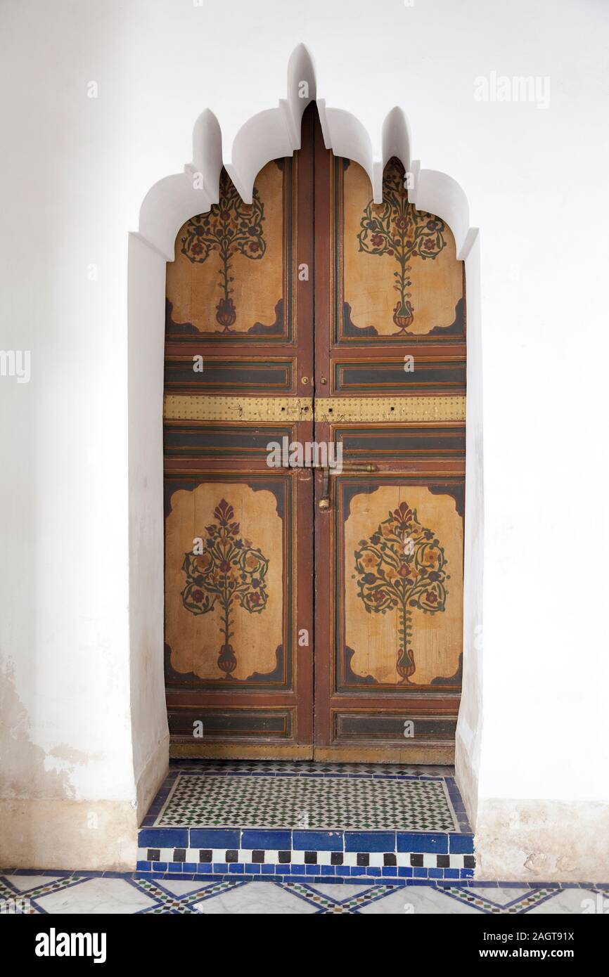 Morocco Marrakesh Doorway At Dar Si Said Museum Of Moroccan Arts