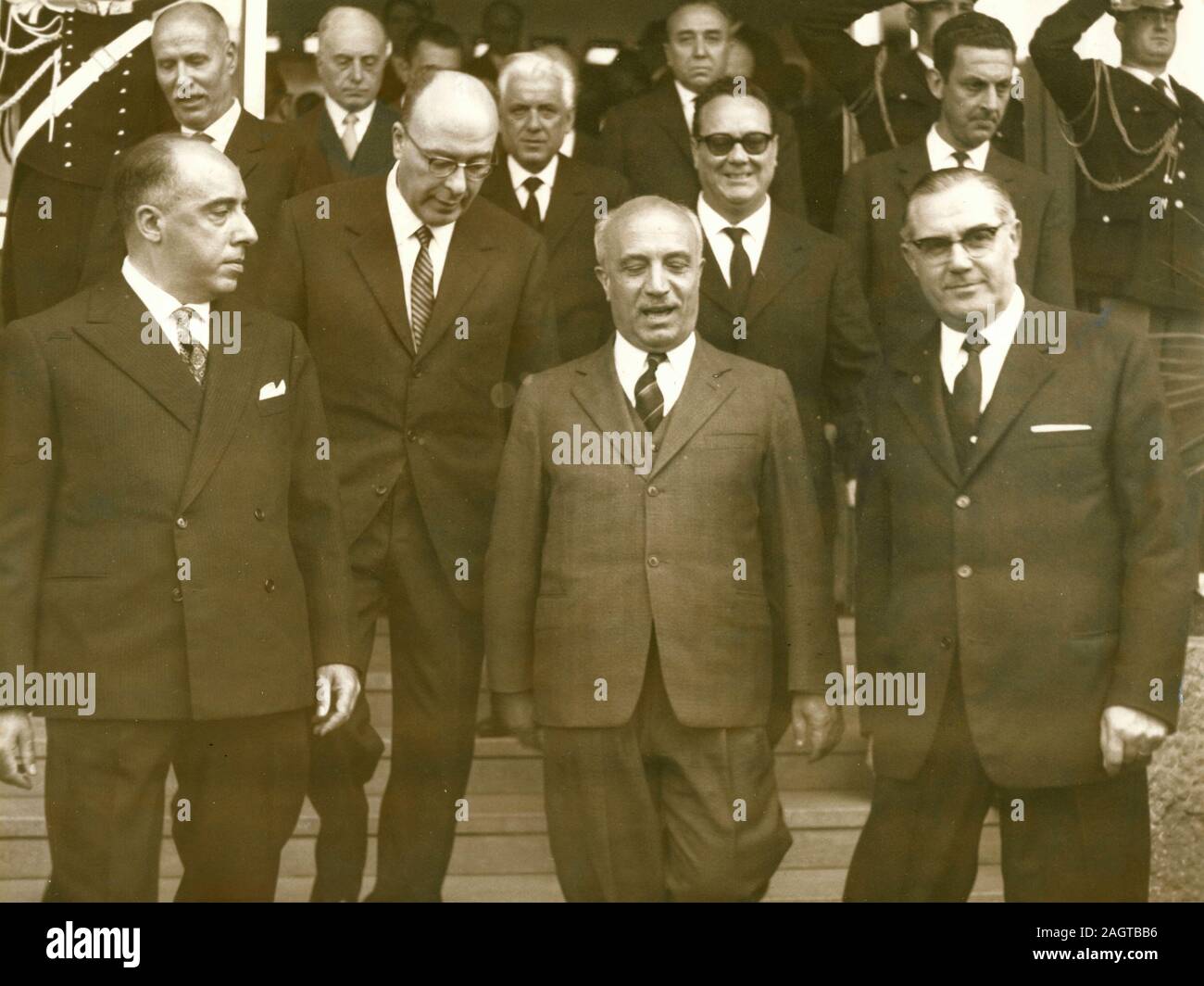 Italian politicians Rinaldo Santini, Coppetti President of INPS ...