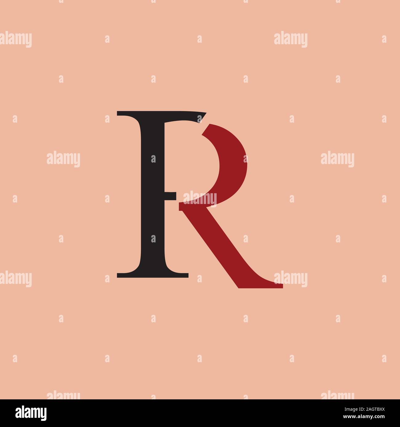 initial letter fr or rf logo vector designs Stock Vector