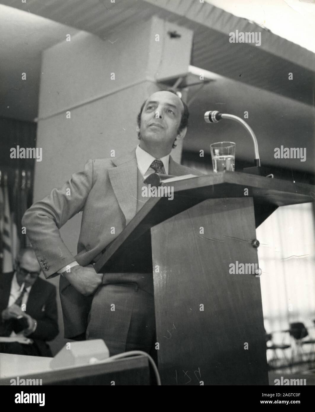 Italian politician Raffaele Valensise at a political congress, Rome