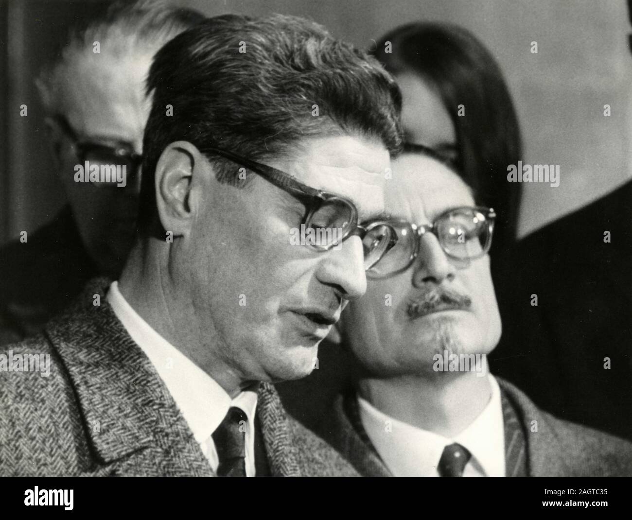 Italian politicians Senator Enea Franza and trade union officer Giovanni Roberti, Rome, Italy 1960s Stock Photo