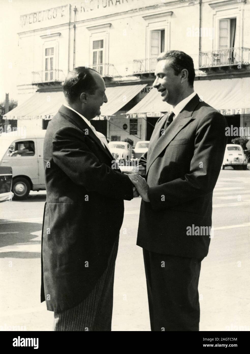 Italian politicians minister Fiorentino Sullo and Aldo Moro, Rome