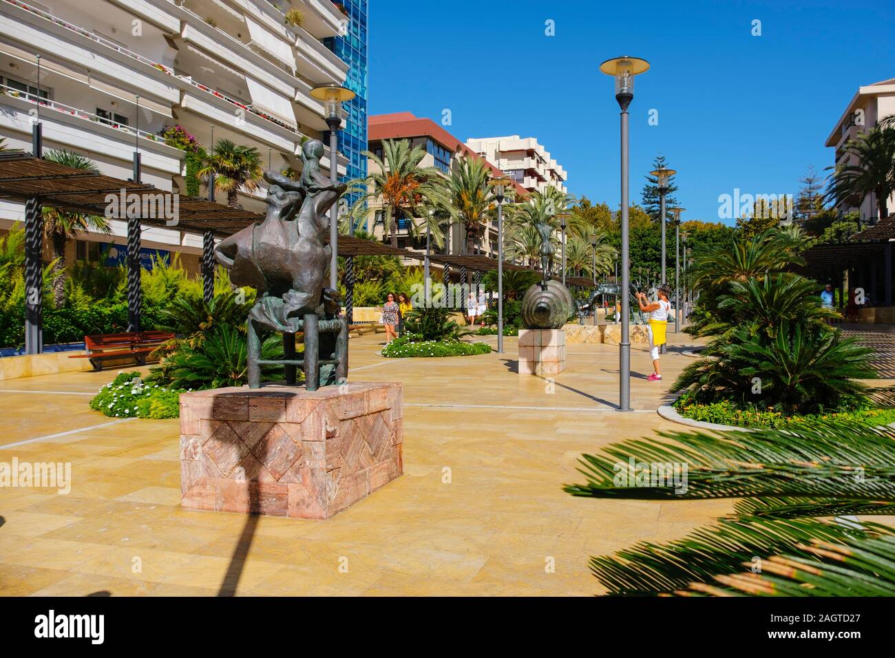 Dali modern art sculpture, Avenida del Mar Marbella. Malaga province Costa del Sol. Andalusia Southern Spain, Europe Stock Photo