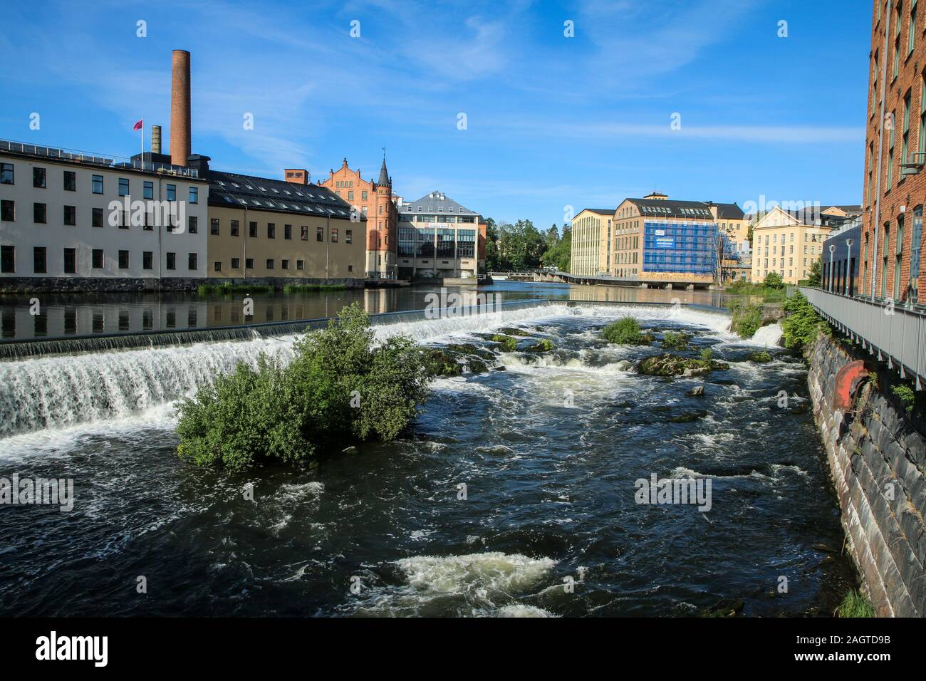 The center of the city of Norrköpping in Sweden with its interesting combination of modern and historic architecture. Stock Photo