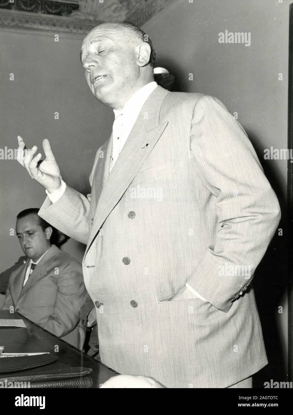 Italian physician, activist, and President of Azione Cattolica Professor Luigi Gedda, Rome, Italy 1950s Stock Photo