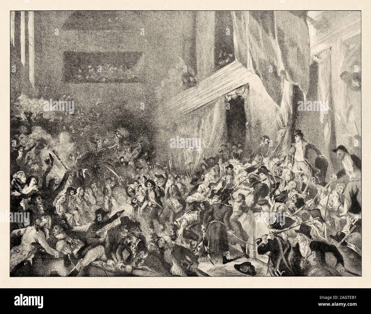 Félix Bracquemond after Eugène Delacroix, Boissy d'Anglas présidant la Convention le 1er Prairial An III. French Revolution 18th century. History of F Stock Photo