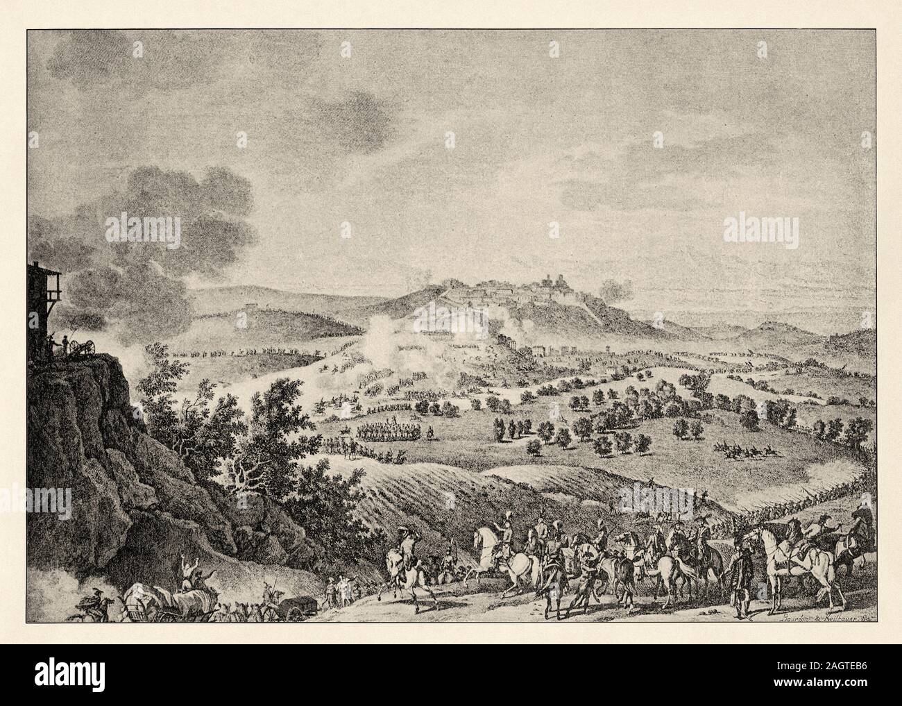 Napoleon Bonaparte, Campaign of Italy, battle of Mondovì April 22, 1796. History of France, old engraved illustration image from the book Histoire con Stock Photo