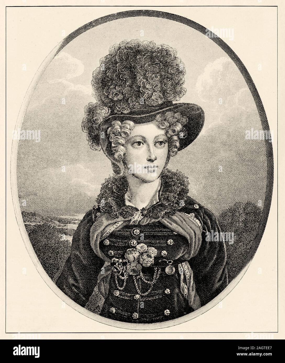Portrait of Maria Carolina of Naples and Sicily, Duchess of Berry (Caserta, November 5, 1798 - Brunnsee Castle, near Mureck, Styria, April 16, 1870) w Stock Photo