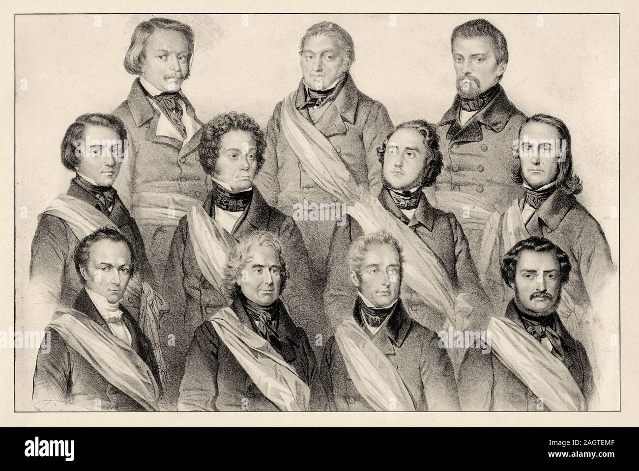 Provisional Government of 1848 (February 24-May 10, 1848). Government constituted, following the fall of the monarchy of July, after the revolutionary Stock Photo