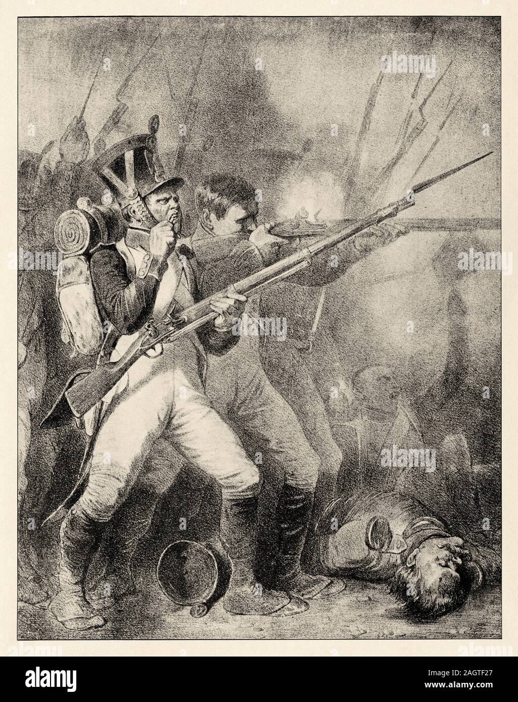 Marie-Louise is the nickname given to the 120,000 French recruits of 1814 and 1815 convened by the Senatus-Consult on October 9, 1813 of the regent Em Stock Photo
